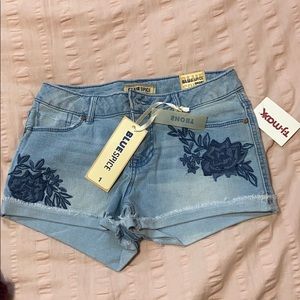 blue jean shorts